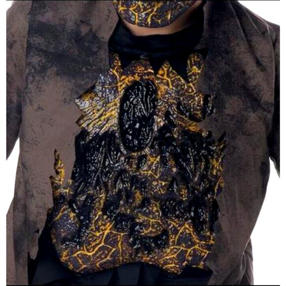 Extreme Scorched Zombie Deluxe Costume CHILD Sz S Lights& Scary Sound Halloween - Picture 7 of 17